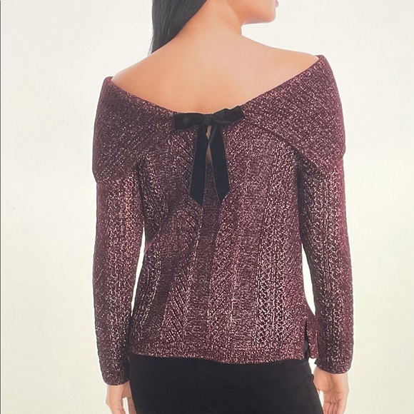 WHBM At The Shoulder Bow Back Sweater XS - Picture 4 of 16